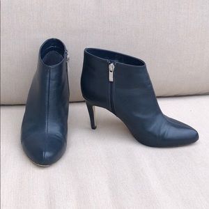Navy Leather booties!